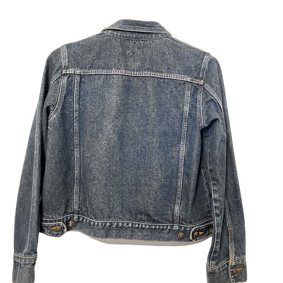 XOXO Womens Large Denim Jean Jacket Metal Buttons Front & Chest Pockets L Coat - Picture 2 of 7